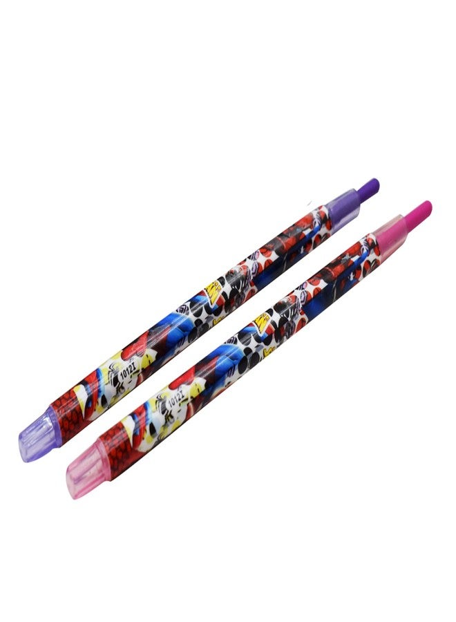 Asera أقلام تلوين أسيرا الكرتونية المطبوعة، قابلة لللف، هدية مثالية للأطفال في أعياد الميلاد (عبوة واحدة) (سبايدرمان) متعددة الألوان - Image 4